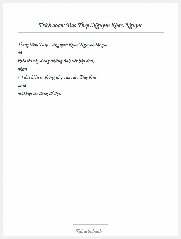 Trích đoạn Bao Thep Nguyen Khac Nguyet