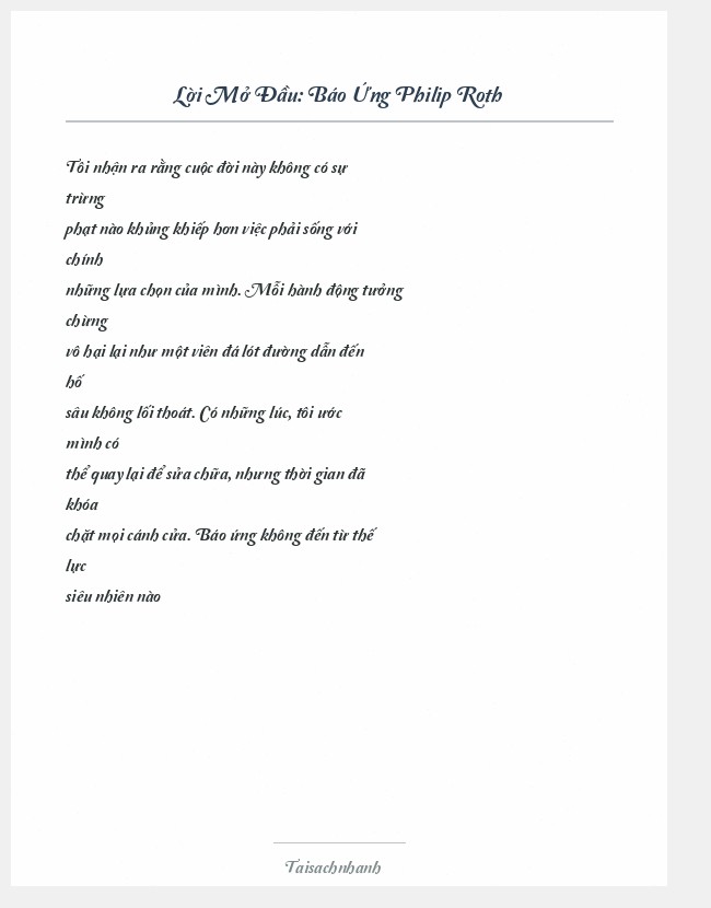 Trích đoạn Báo Ứng Philip Roth