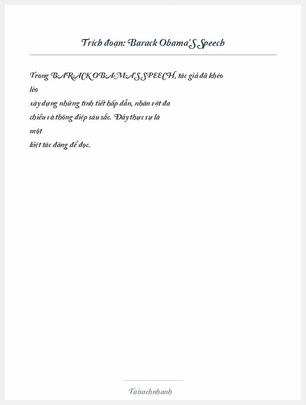 Trích đoạn Barack Obama'S Speech