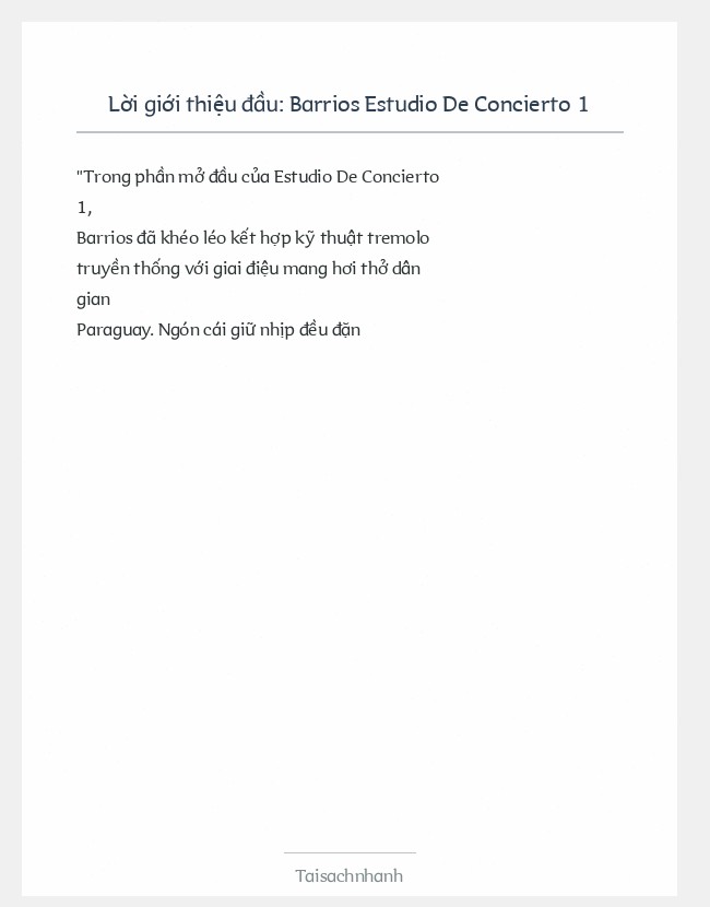 Trích đoạn Barrios Estudio De Concierto 1