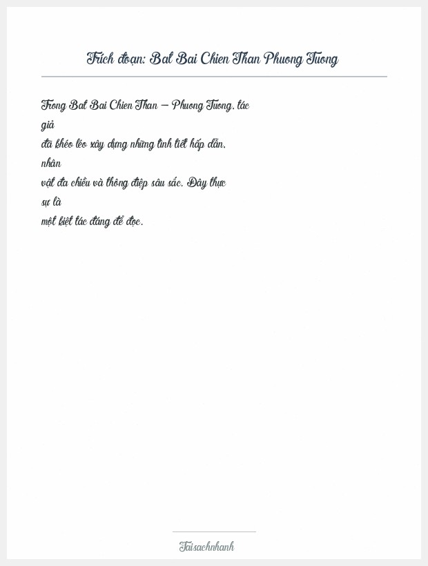 Trích đoạn Bat Bai Chien Than Phuong Tuong