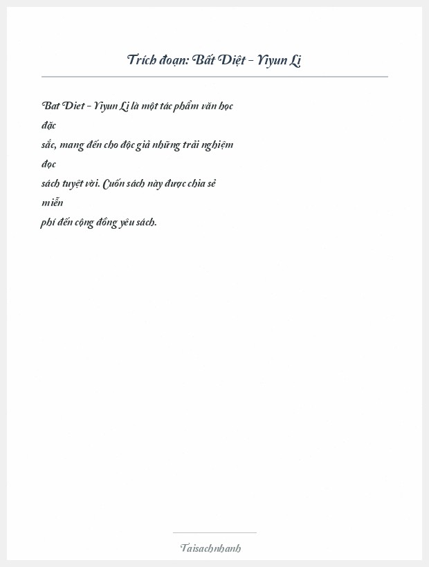 Trích đoạn Bất Diệt - Yiyun Li
