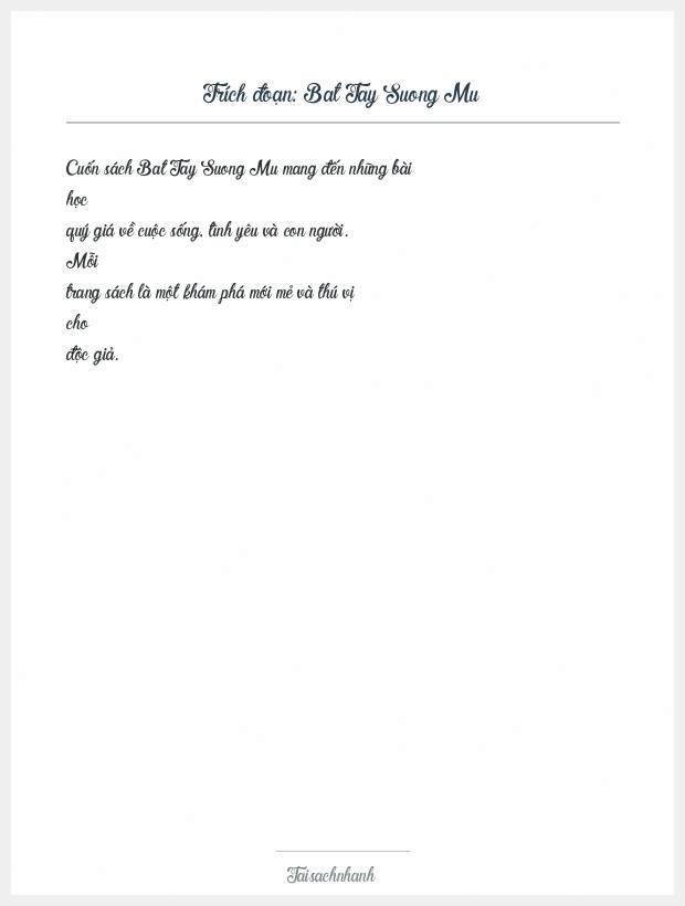 Trích đoạn Bat Tay Suong Mu