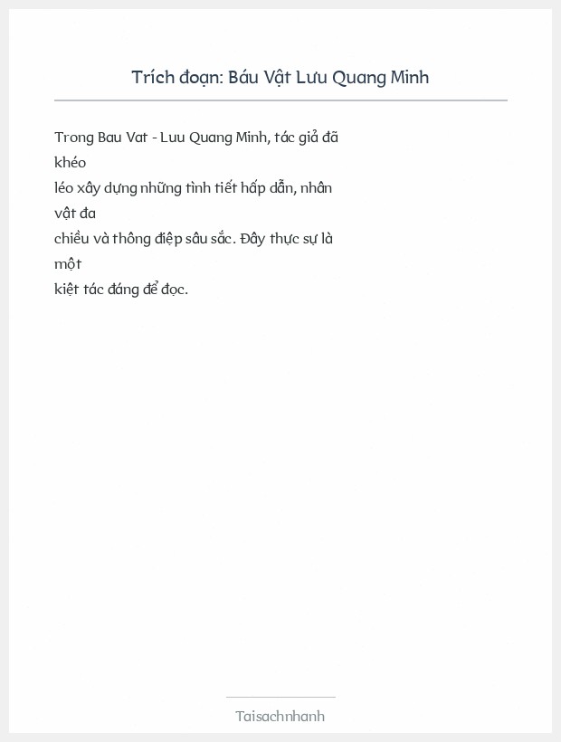 Trích đoạn Báu Vật Lưu Quang Minh