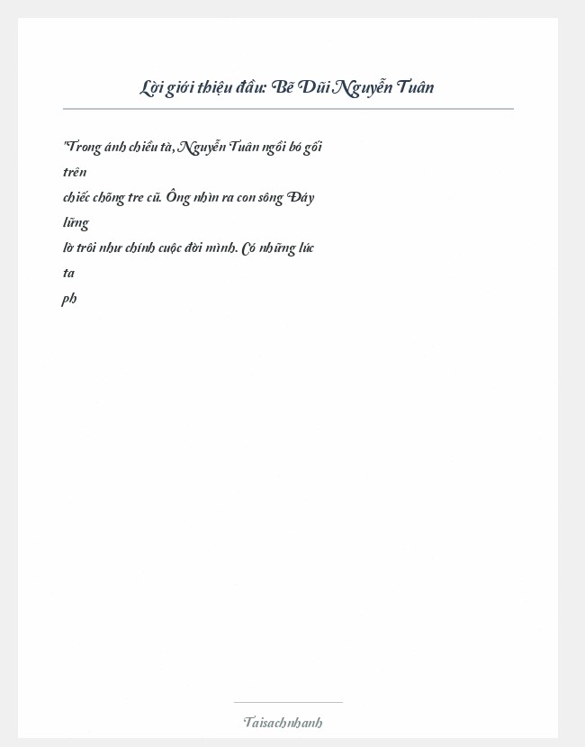 Trích đoạn Bẽ Dũi Nguyễn Tuân