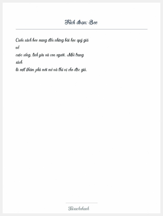 Trích đoạn Bee