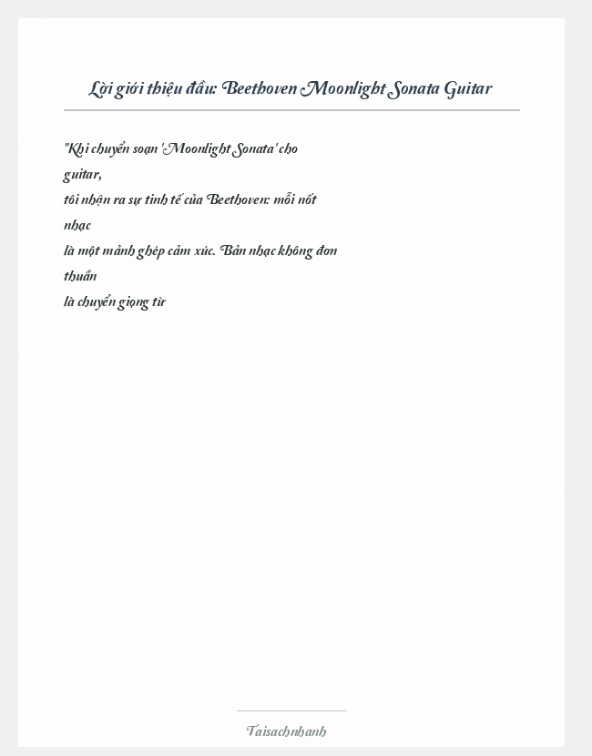 Trích đoạn Beethoven Moonlight Sonata Guitar