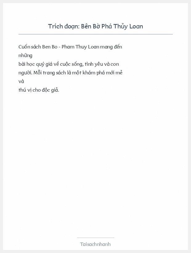 Trích đoạn Bên Bờ Phá Thủy Loan