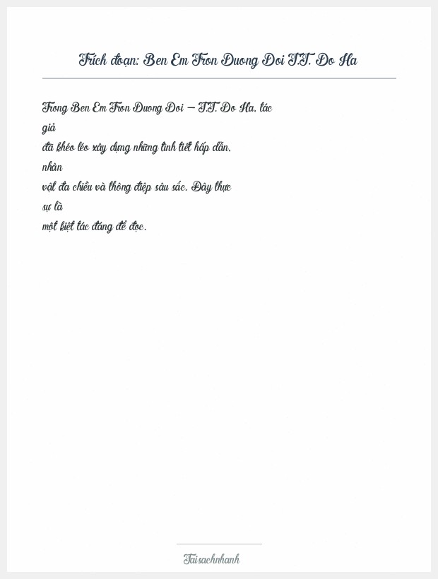 Trích đoạn Ben Em Tron Duong Doi T.T. Do Ha