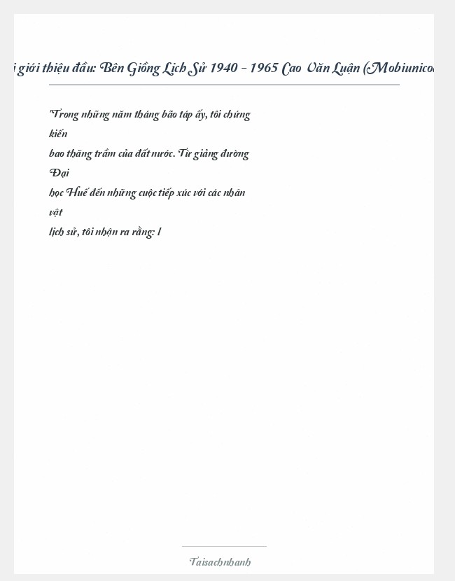 Trích đoạn Bên Giồng Lịch Sử 1940 - 1965 Cao Văn Luận (Mobiunicode)