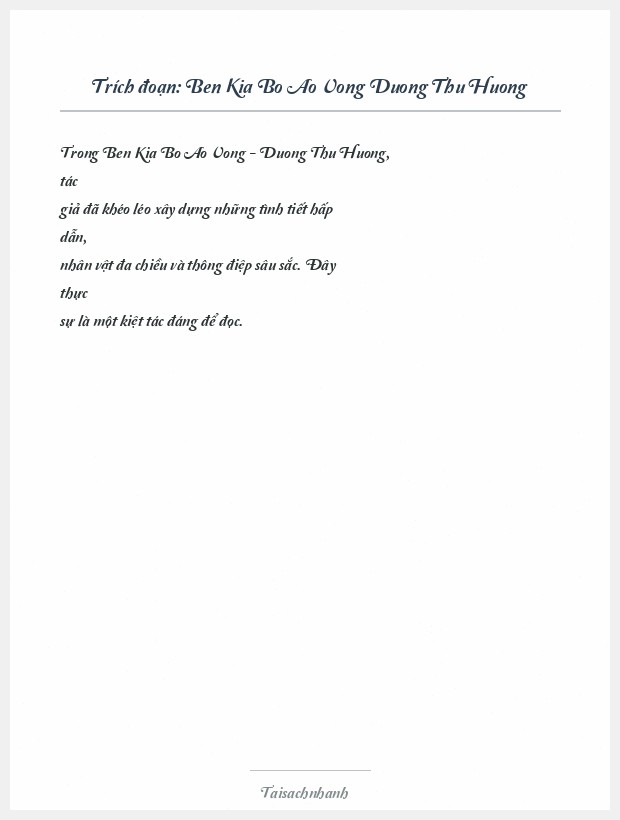 Trích đoạn Ben Kia Bo Ao Vong Duong Thu Huong