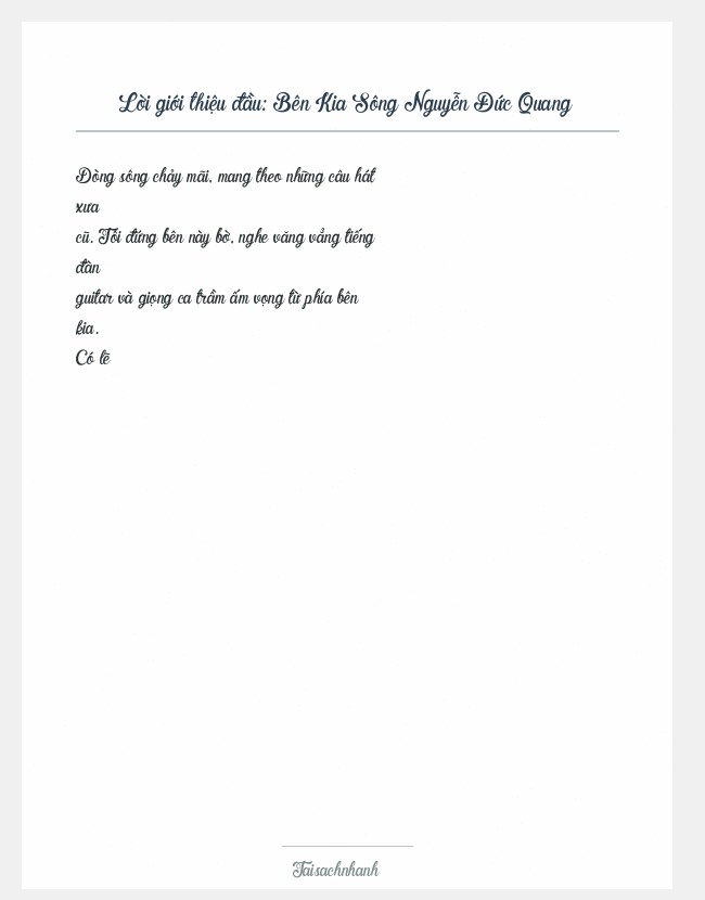 Trích đoạn Bên Kia Sông Nguyễn Đức Quang