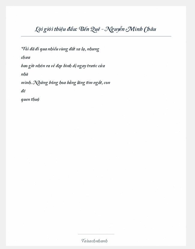 Trích đoạn Bến Quê - Nguyễn Minh Châu