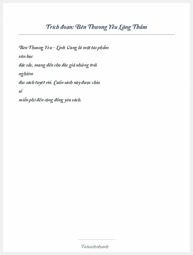 Trích đoạn Bên Thương Yêu Lặng Thầm