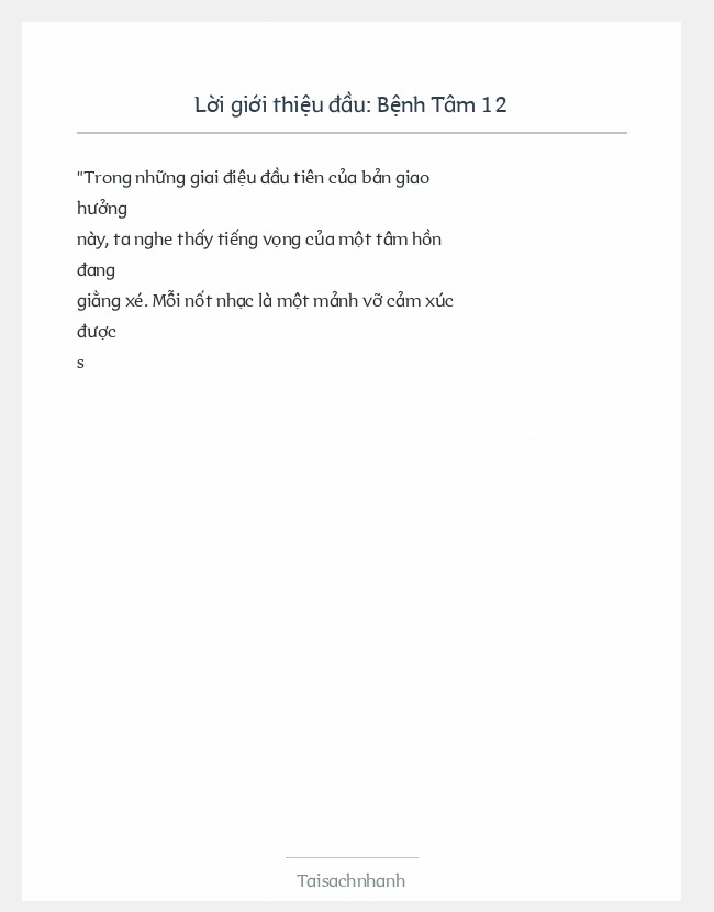 Trích đoạn Bệnh Tâm 12
