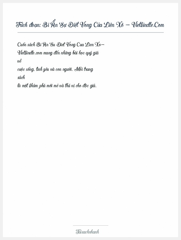 Trích đoạn Bi Ẩn Sự Diệt Vong Của Liên Xô - Vietkindle.Com