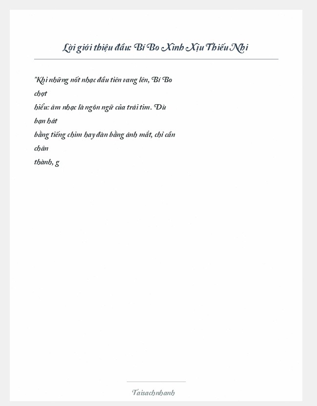 Trích đoạn Bí Bo Xinh Xịu Thiếu Nhi