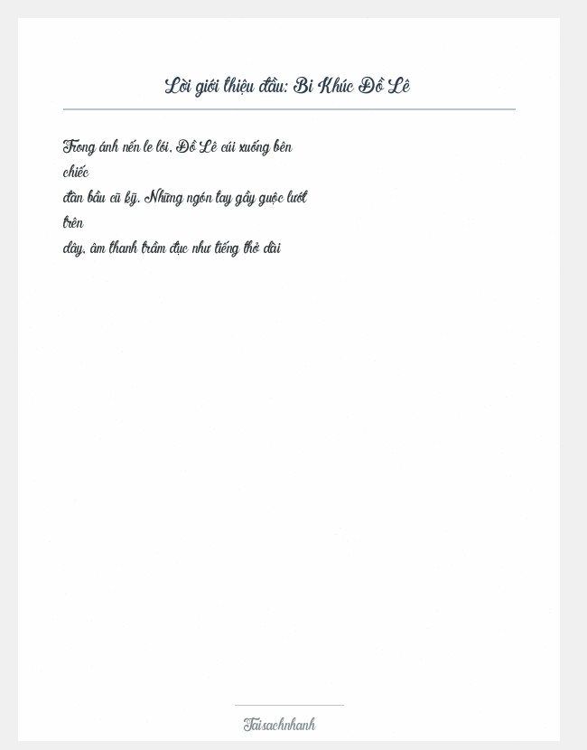 Trích đoạn Bi Khúc Đồ Lê