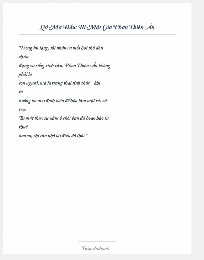 Trích đoạn Bí Mật Của Phan Thiên Ân