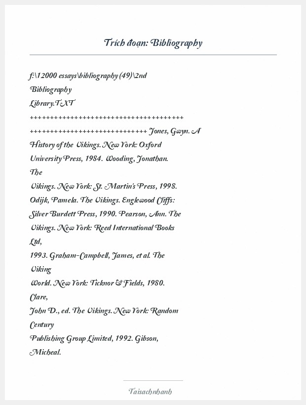 Trích đoạn Bibliography