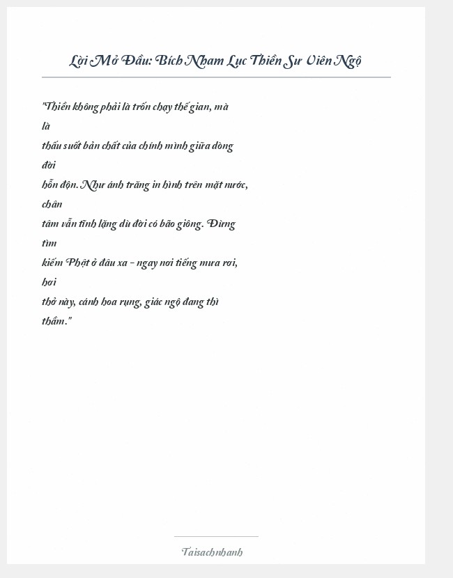 Trích đoạn Bích Nham Lục Thiền Sư Viên Ngộ