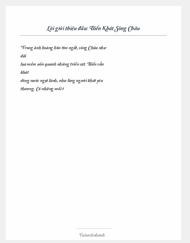 Trích đoạn Biển Khát Sông Châu