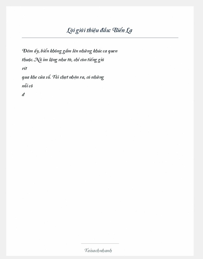 Trích đoạn Biển Lạ