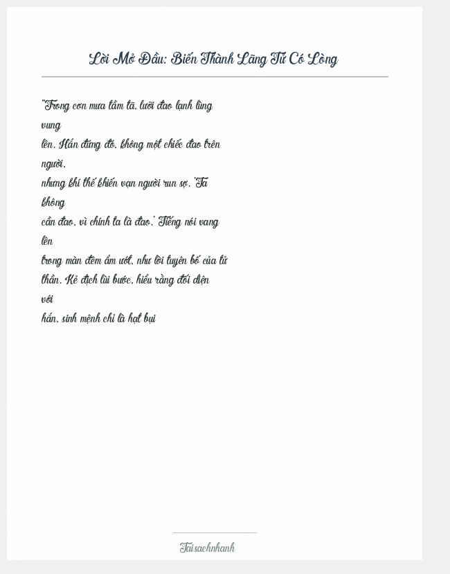 Trích đoạn Biến Thành Lãng Tử Có Lòng