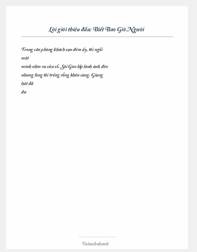 Trích đoạn Biết Bao Giờ Người