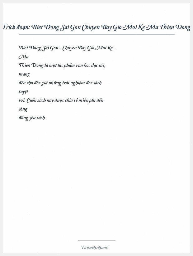 Trích đoạn Biet Dong Sai Gon Chuyen Bay Gio Moi Ke Ma Thien Dong