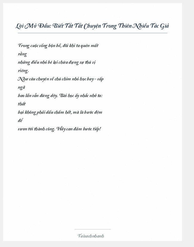 Trích đoạn Biết Tắt Tắt Chuyện Trong Thiên Nhiều Tác Giả