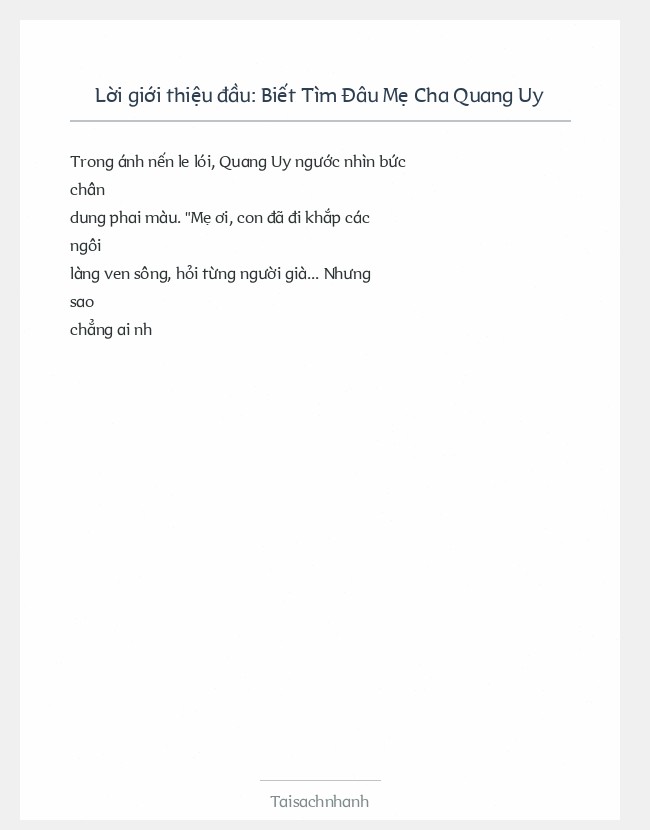 Trích đoạn Biết Tìm Đâu Mẹ Cha Quang Uy