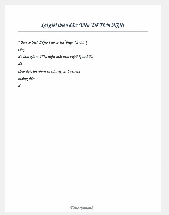 Trích đoạn Biểu Đồ Thân Nhiệt