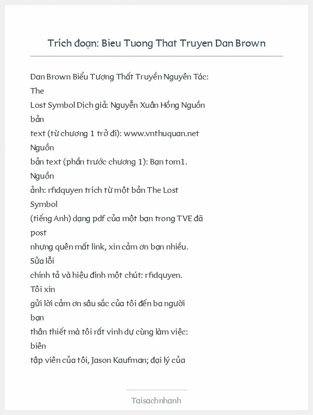 Trích đoạn Bieu Tuong That Truyen Dan Brown