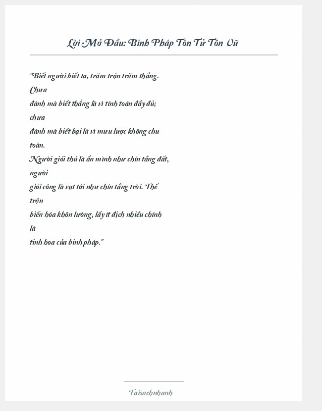 Trích đoạn Binh Pháp Tôn Tử Tôn Vũ