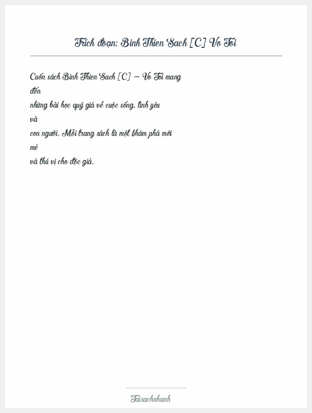 Trích đoạn Binh Thien Sach [C] Vo Toi