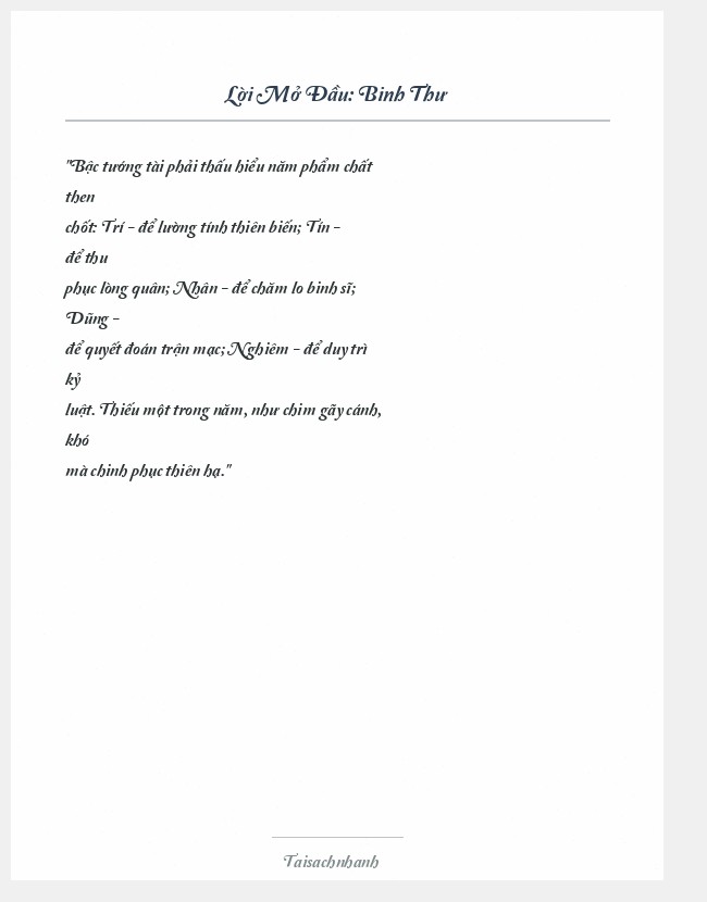 Trích đoạn Binh Thư