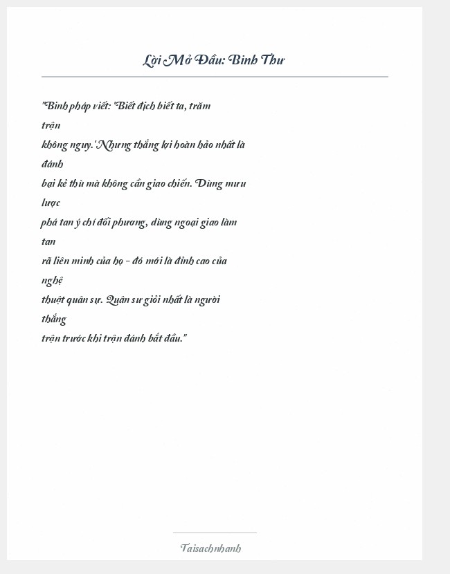 Trích đoạn Binh Thư