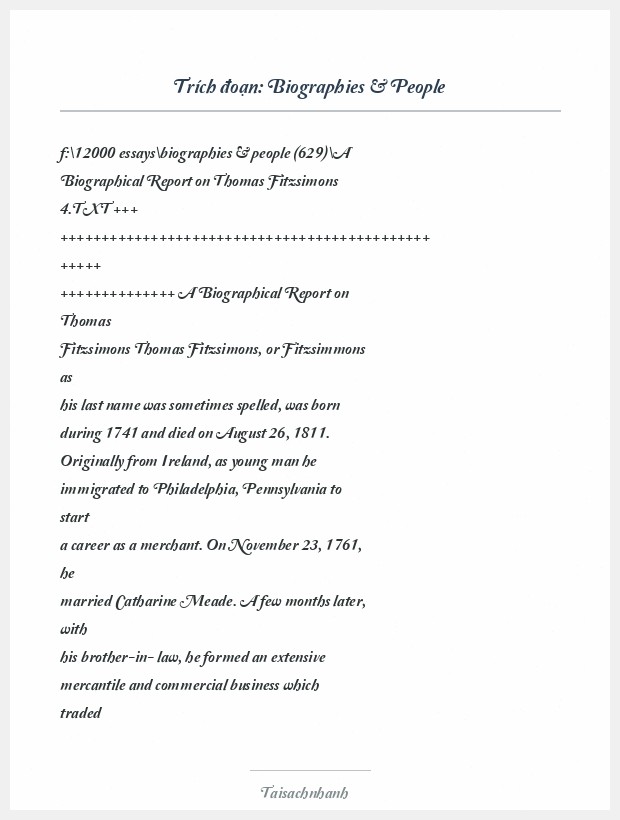 Trích đoạn Biographies & People