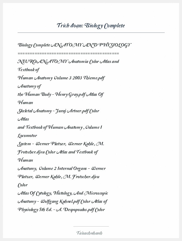 Trích đoạn Biology Complete