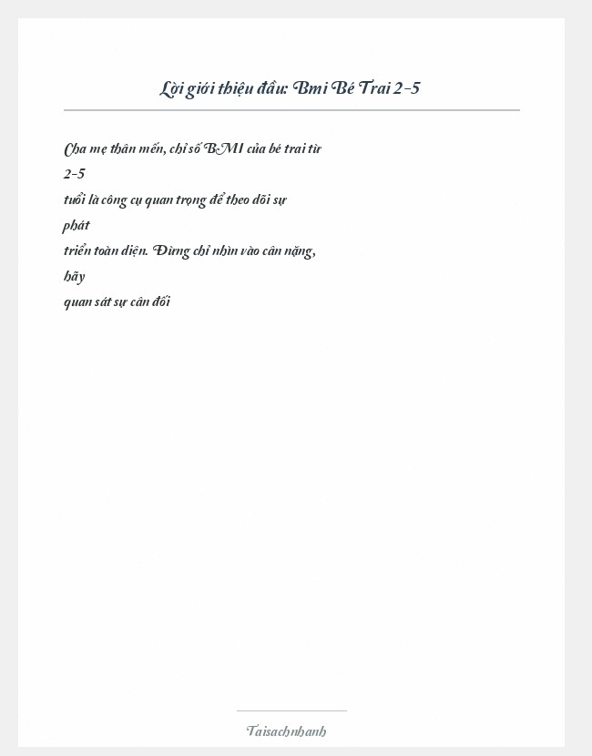 Trích đoạn Bmi Bé Trai 2-5