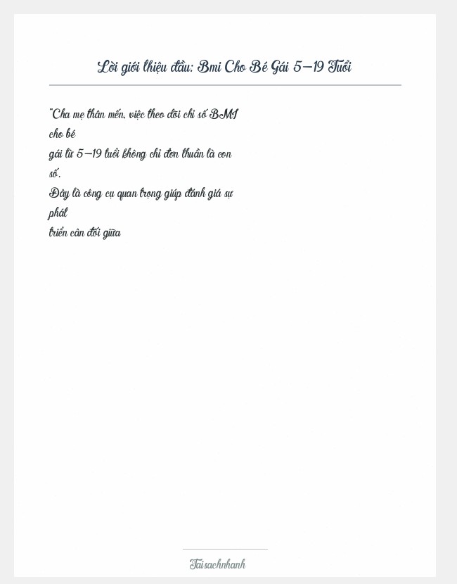 Trích đoạn Bmi Cho Bé Gái 5-19 Tuổi