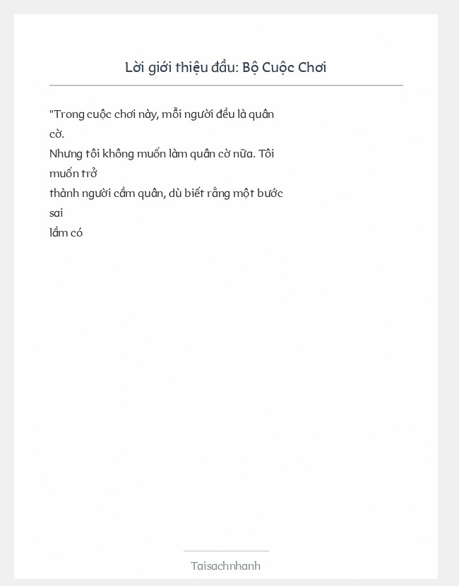 Trích đoạn Bộ Cuộc Chơi