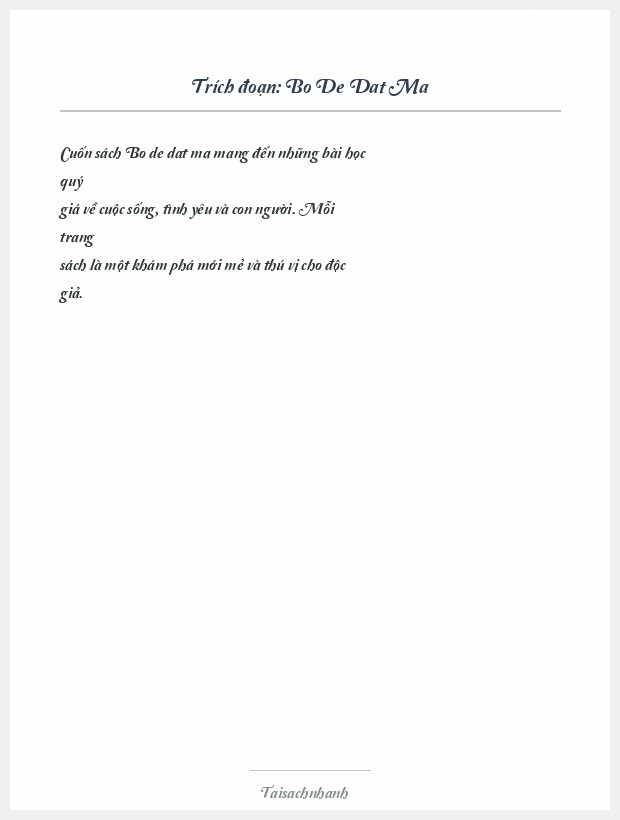 Trích đoạn Bo De Dat Ma