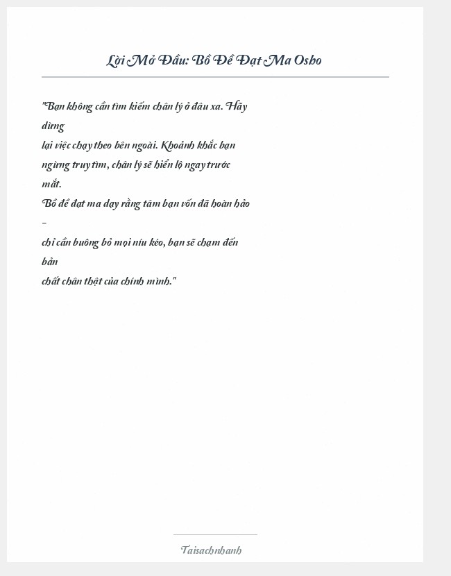 Trích đoạn Bồ Đề Đạt Ma Osho