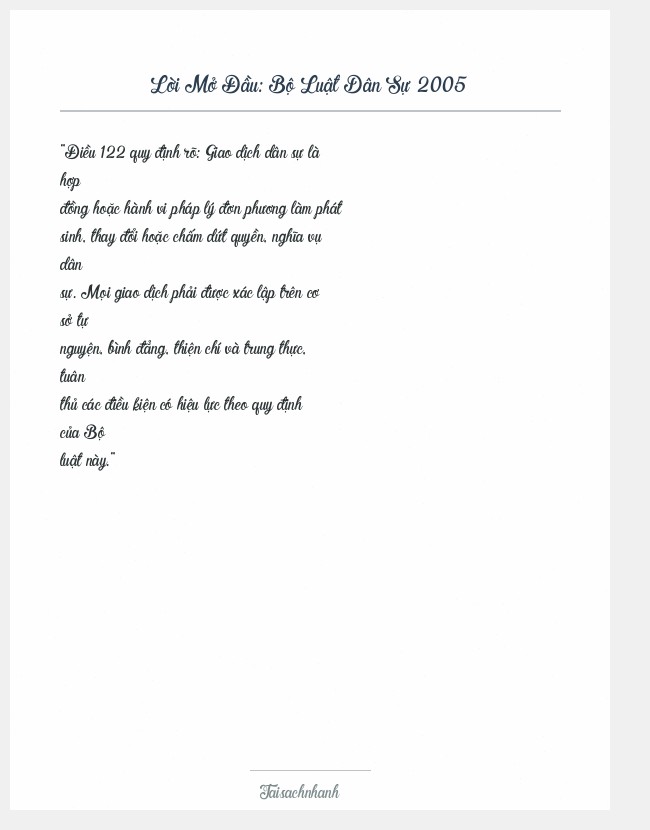 Trích đoạn Bộ Luật Dân Sự 2005