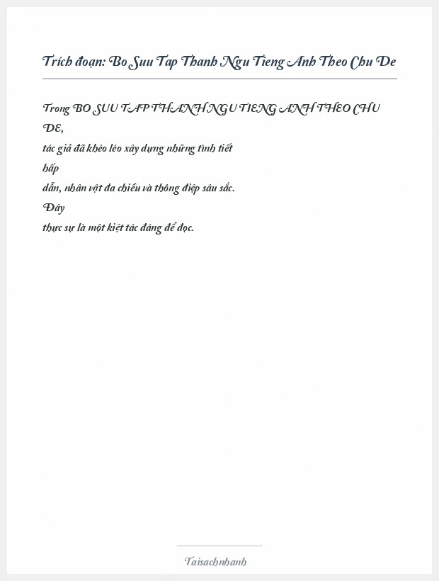 Trích đoạn Bo Suu Tap Thanh Ngu Tieng Anh Theo Chu De
