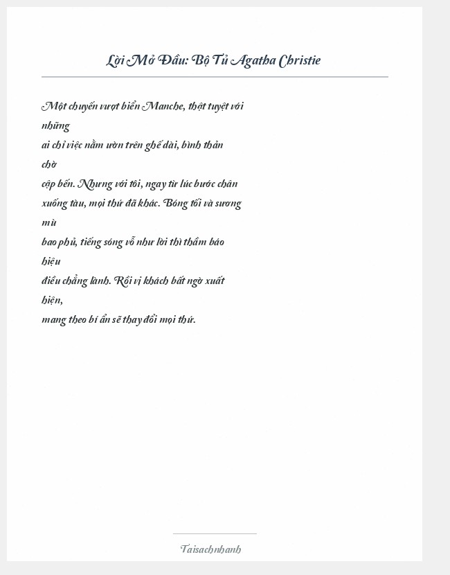 Trích đoạn Bộ Tủ Agatha Christie