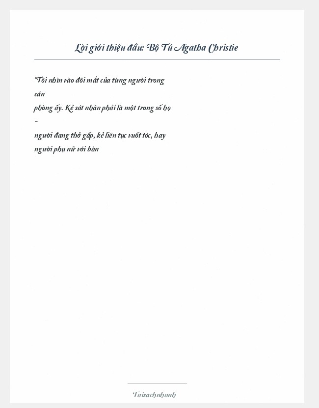 Trích đoạn Bộ Tú Agatha Christie