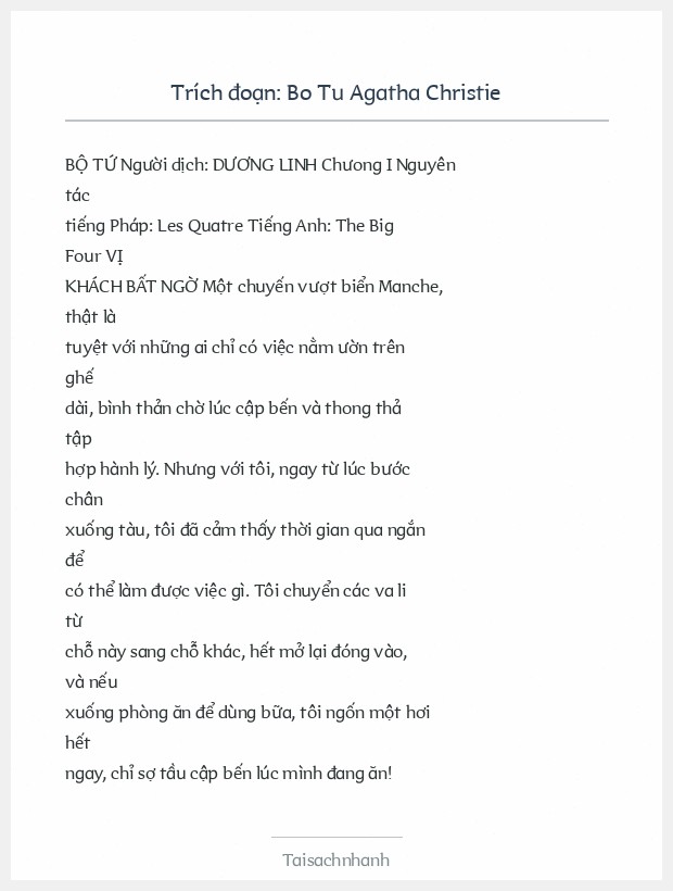 Trích đoạn Bo Tu Agatha Christie